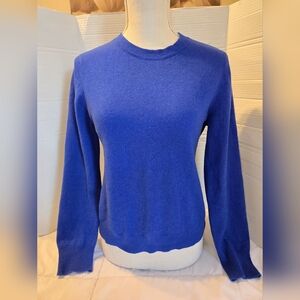 ANTONIO MELANI CAMERON SWEATER 100% CASHMERE PULLOVER CREW NECK ULTRA BLUE SZ M
